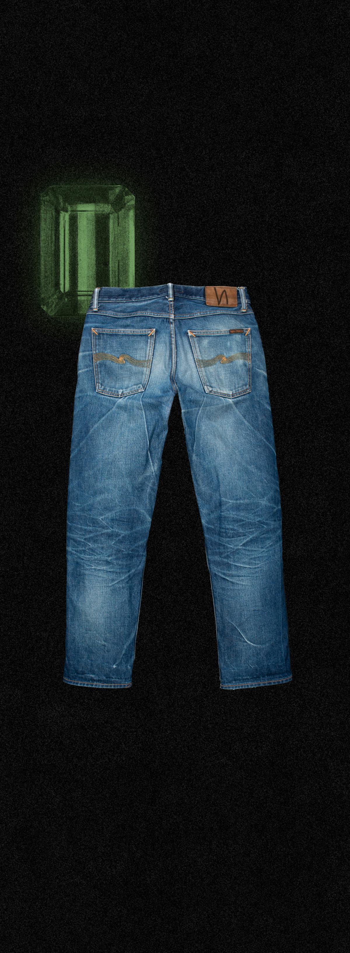 Emerald selvage worn in